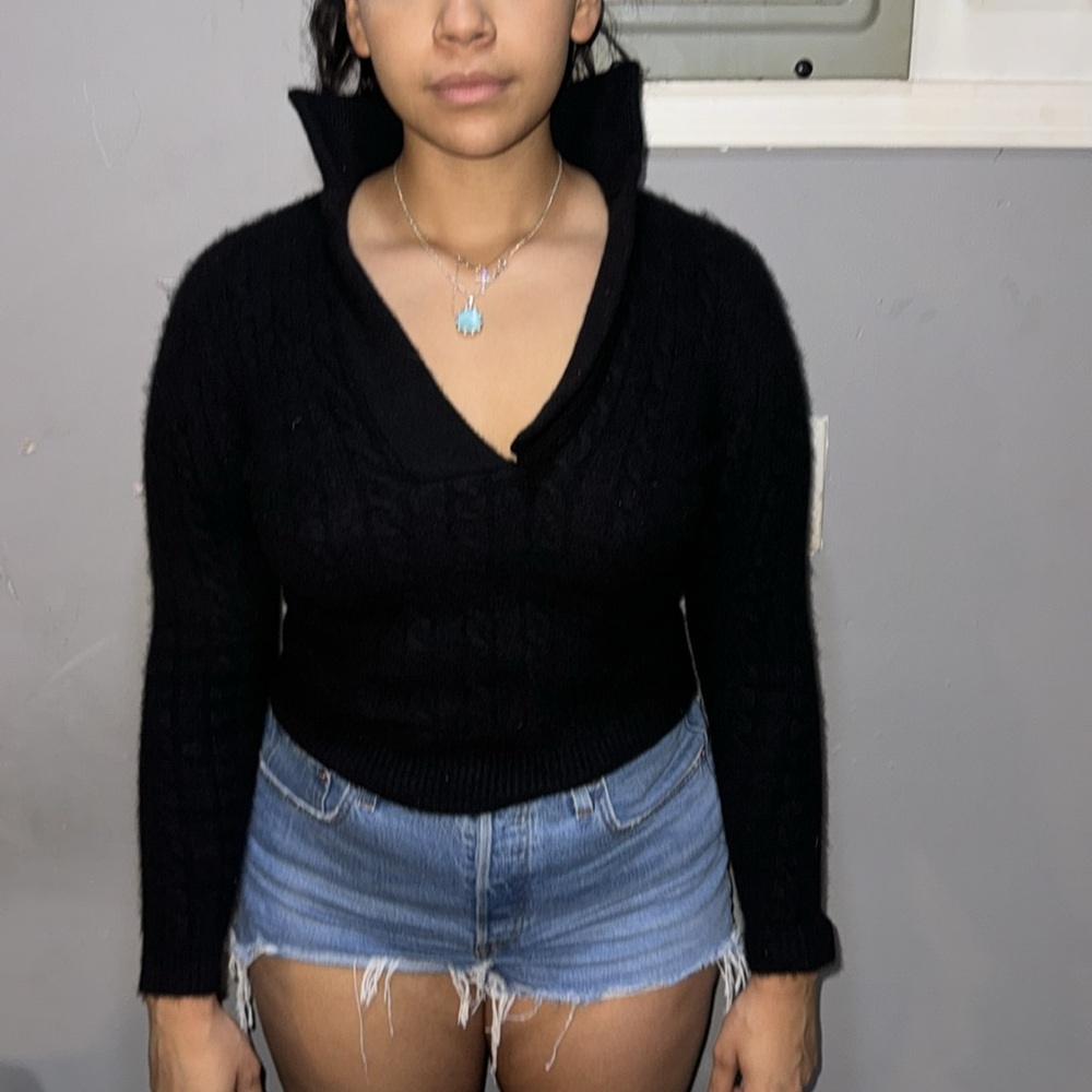 POLO RALPH LAUREN BLACK CASHMERE SWEATER - Picture 5 of 6